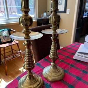 Vintage solid brass candlesticks